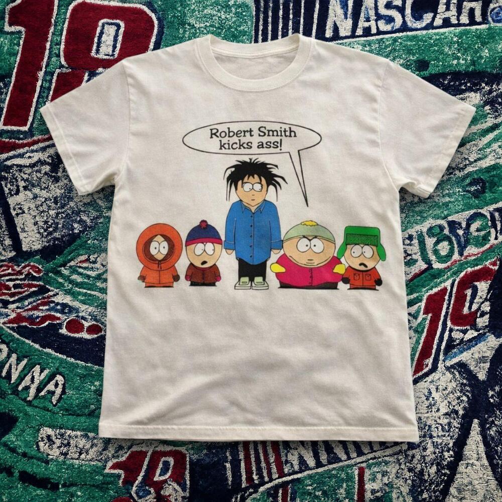 White South Park Robert Smith Graphic Tee Cartoon Band Unisex